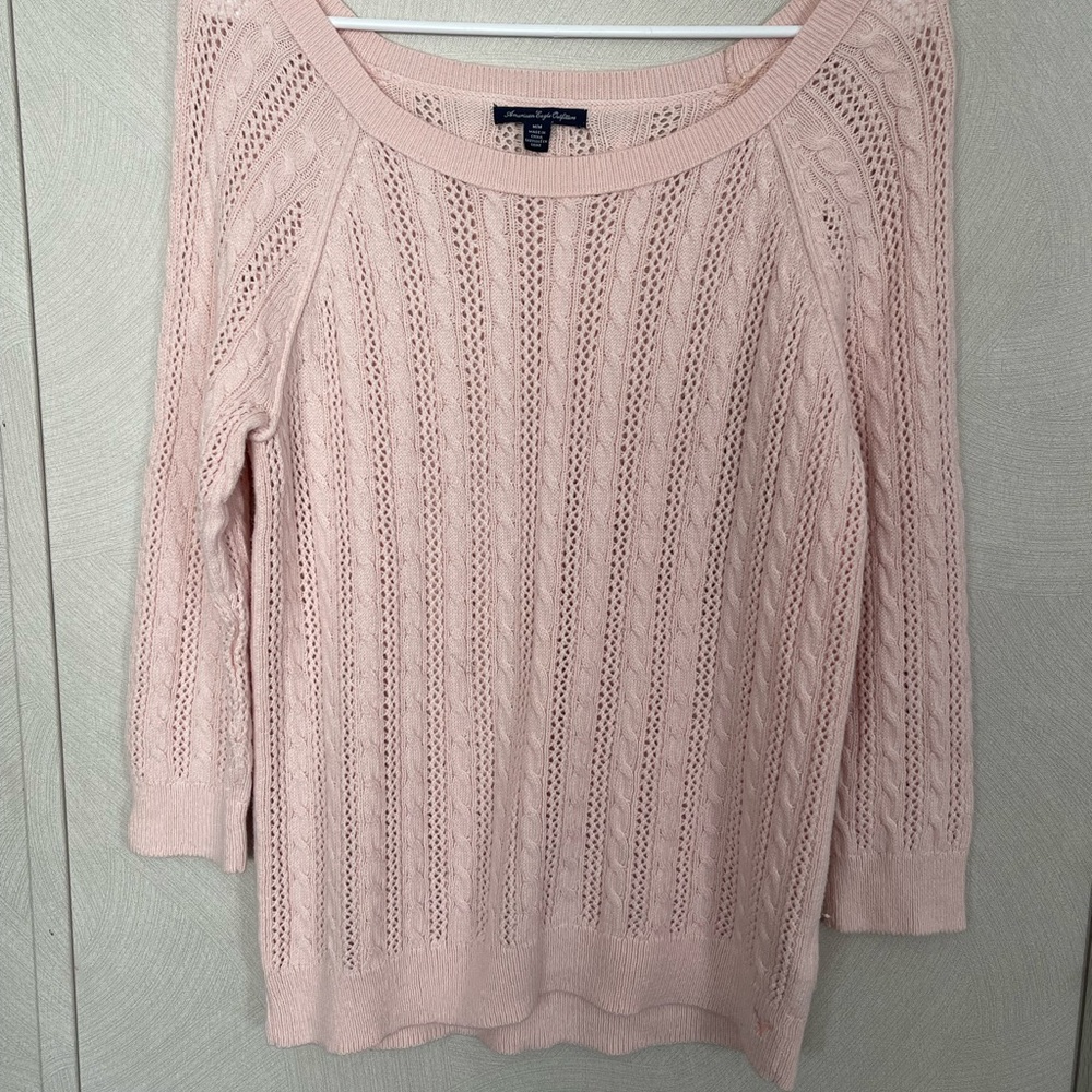 Pink Cable Knit Sweater